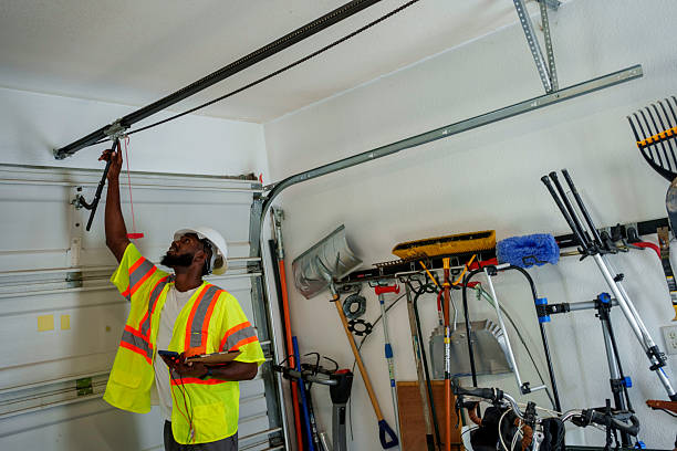 Professional Garage Door Panel Replacement technician working in Hebron, IN